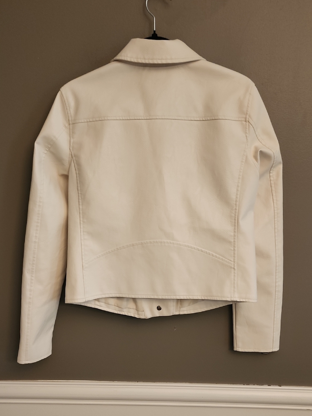 NWOT Anthropologie Ivory Moto Leather Jacket - Picture 8 of 16
